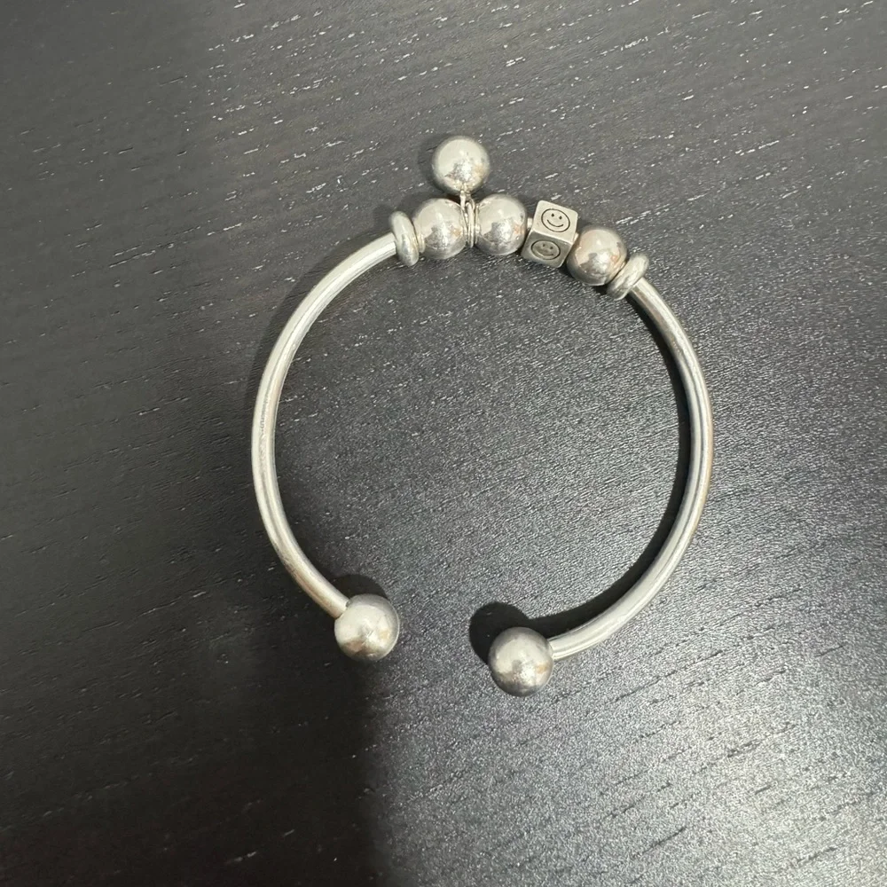 Sterling Silver 925 Happy Cuff Bracelet